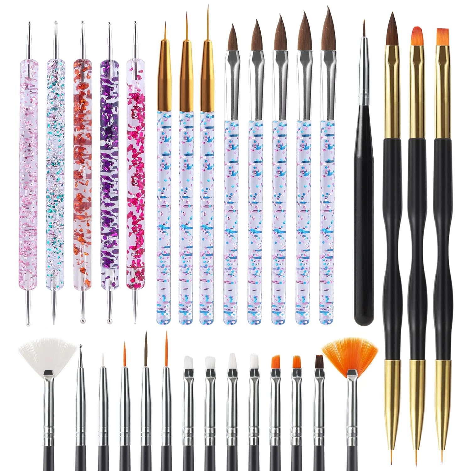 Artdone 31pcs Nail Art Brushes